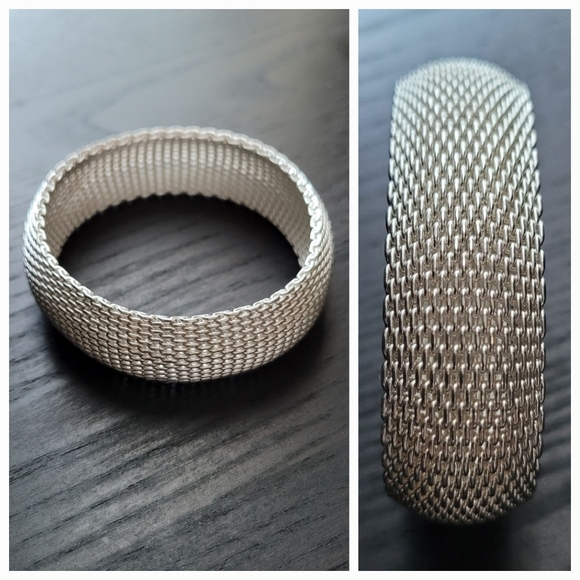 Mesh Bracelet Flexible Wide Silver Tone Bangle | Somerset Replica EUC - Picture 16 of 16